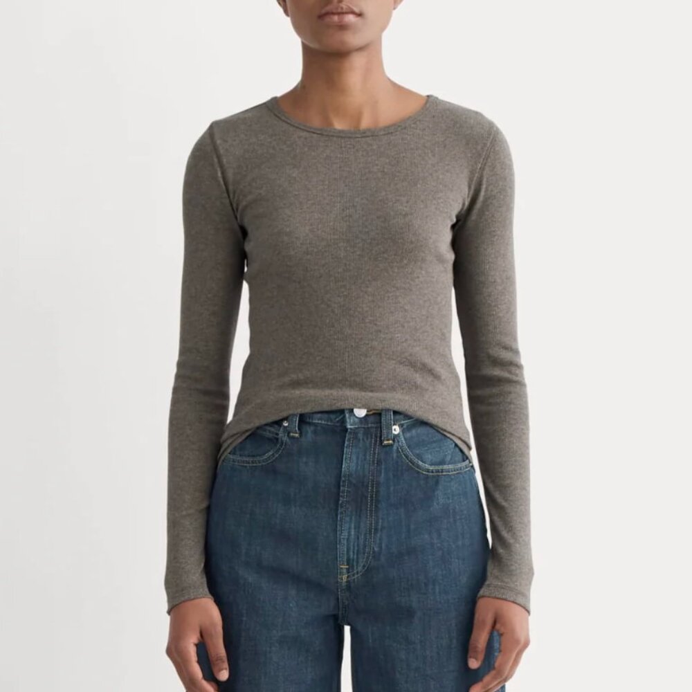 Everlane The Luxe Rib Long-sleeve Crew, small